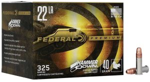 FEDERAL 22LR 40GR HAMMERDOWN COPPER PLATED LEAD HP 325 COUNT 325 RD/BX 10 BX/CS