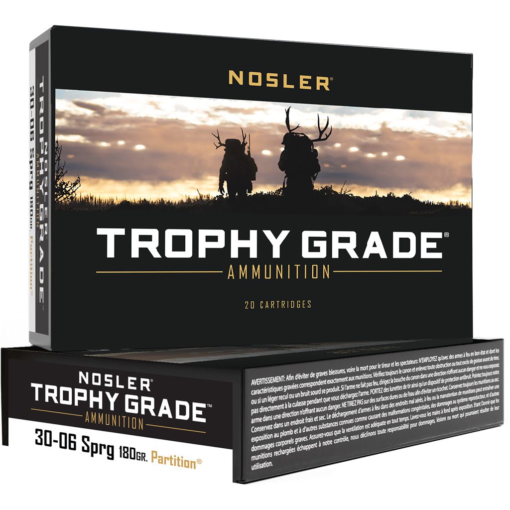 Nosler Trophy Grade Rifle Ammunition 30-06 SPRG 180 gr. PT SP 20 rd.