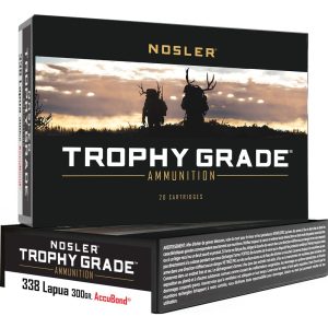 Nosler Trophy Grade Rifle Ammunition 338 Lapua 300 gr. AB SP 20 rd.