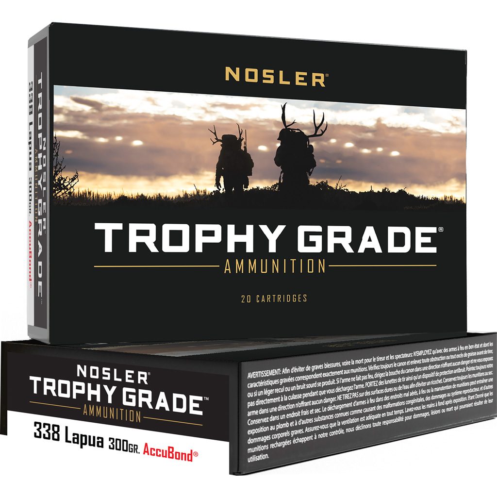 Nosler Trophy Grade Rifle Ammunition 338 Lapua 300 gr. AB SP 20 rd.