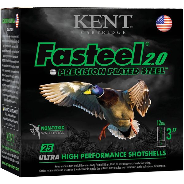 1404523_1.jpg Kent Fasteel 2.0 Precision Plated Steel Load 12 ga. 3 in. 1 1/4 oz. 4 Shot 25 rd.