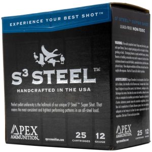Apex Waterfowl S3 Steel Shotgun Ammo 12 ga. 3 in. 1-1/4oz #4  25 rd