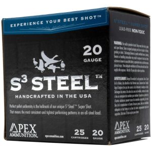 Apex Waterfowl S3 Steel Shotgun Ammo 20 ga. 3 in. 1oz #2 25rd