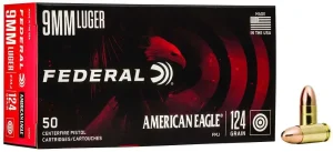 FEDERAL 9MM LUGER 124GR FMJ 50 RD/BX 20 BX/CS