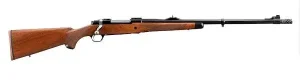 RUGER HAWKEYE AFRICAN 375 RUGER BOLT RFL, LFT HAND, 23" SATIN BLUED BBL, THREADED, WALNUT 3RD