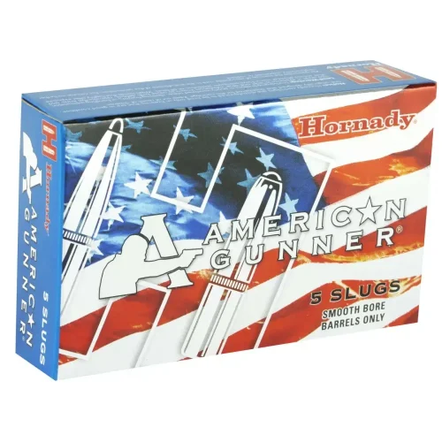 HORNADY AMERICAN GUNNER 12G REDUCED RECOIL 1OZ RIFLED SLUG 5RD BX 100RD CASE