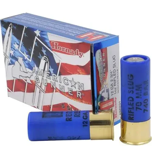 HORNADY AMERICAN GUNNER 12G REDUCED RECOIL 1OZ RIFLED SLUG 5RD BX 100RD CASE