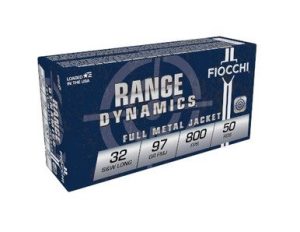 Fiocchi 32 S&W Long Ammunition FI32SWLA 97 Grain Full Metal Jacket 50 rounds