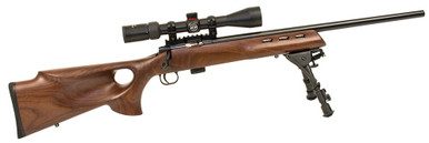 Crickett KSA20030 Model 722 Varmint Package Bolt Action .22LR 20" 7+1 Walnut/Blued w/ Thumbhole