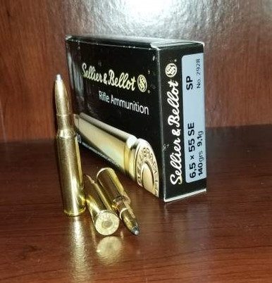 SB6555B-2__80750__28716.1541607534.386.513.jpg Sellier & Bellot 6.5X55 Swedish Ammunition SB6555B 140 Grain Soft Point 20 Rounds