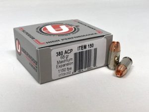 Underwood 380 ACP Ammunition 68 Grain Maximum Expansion UW150 20 Rounds