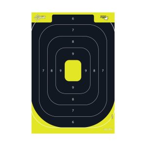 Allen EZ Aim Splash Reactive Paper Target IPSC Silhouette 12.5"x18.25" Yellow and Black 30 per Pad