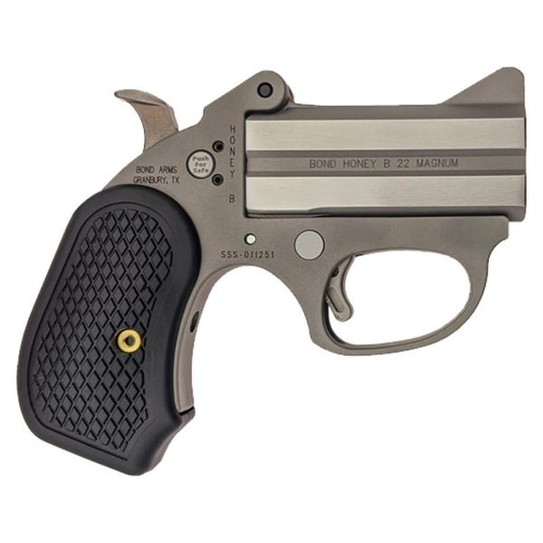 https3A2F2Fmedia.chattanoogashooting.com2Fimages2Fproduct2FBEBAHB22MAG2FBEBAHB22MAG-1_1.jpg Bond Arms Honey B Handgun .22 Mag 2rd Capacity 3" Barrel Stainless Steel with Black Grips