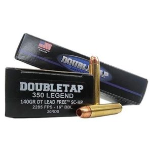 Double Tap DT Lead Free Rifle Ammunition 350 Legend 140gr SC-HP 2285 fps 20/ct