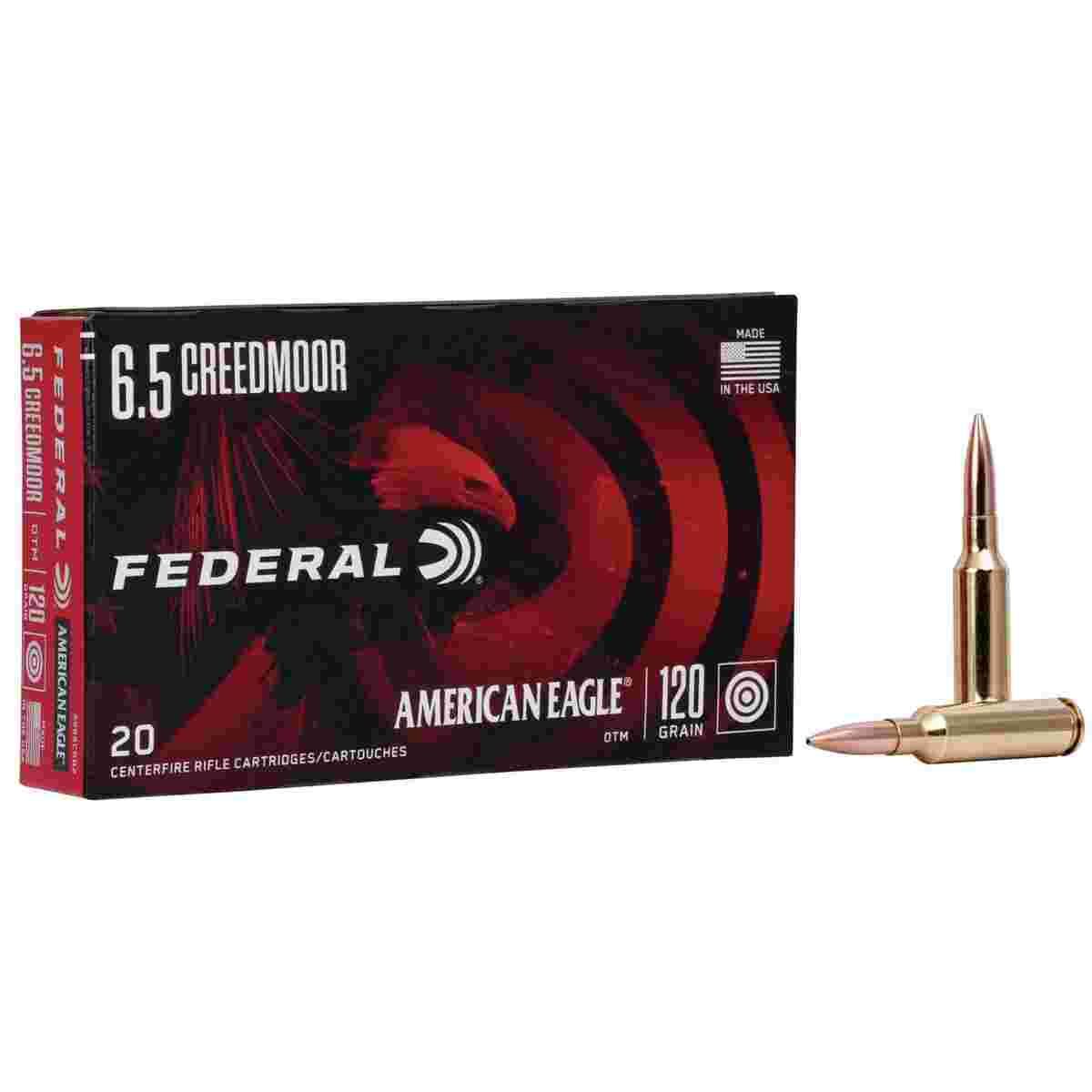 Federal American Eagle Rifle Ammunition 6.5 Creedmoor 120 gr OTM 2900 fps 20/ct