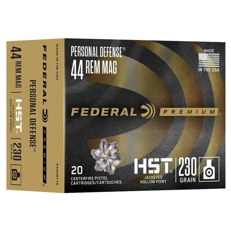 Federal Personal Defense HST Handgun Ammunition .44 Rem Mag 230gr JHP 1085 fps 20/ct