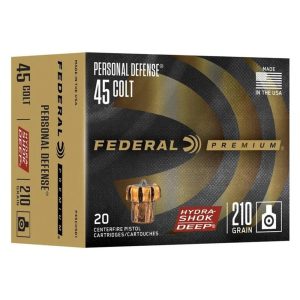Federal Hydra-Shok Deep Handgun Ammunition .45 Colt 210 gr JHP 913 fps 20/ct