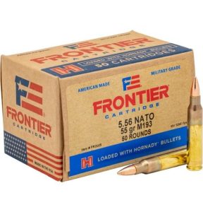 Hornady Frontier Rifle Ammunition XM193 5.56mm NATO 55 gr FMJ 3240 fps 50/ct