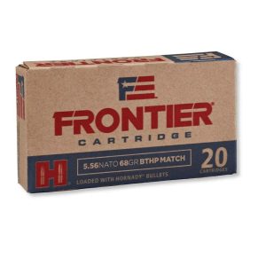 Hornady Frontier NATO Rifle Ammunition 5.56mm 68 gr BTHP-MATCH 500/ct Case (25-20/ct Boxes)