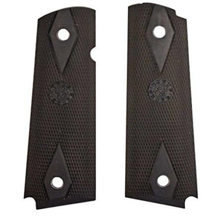 https3A2F2Fmedia.chattanoogashooting.com2Fimages2Fproduct2FHA450102FHA45010.jpg Hogue Colt Government Grips .45 1911 Rubber Grips Panels Checkered with Diamonds - Black