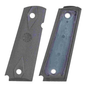 Hogue Colt Government Grips .45 1911 Rubber Grips Panels Checkered - Pewter