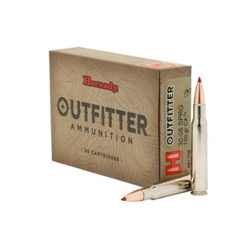 https3A2F2Fmedia.chattanoogashooting.com2Fimages2Fproduct2FHO811082FHO81108-1.jpg Hornady Outfitter Rifle Ammunition .30-06 Sprg 150gr CX OTF 3000 fps 20/ct