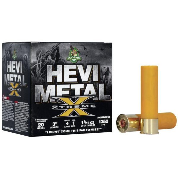 https3A2F2Fmedia.chattanoogashooting.com2Fimages2Fproduct2FHVHS392022FHVHS39202.jpg HEVI-Shot HEVI-Metal Xtreme Shotshell 20ga 3" 1-1/16 oz 1350 fps #4 Tungsten & #1 Steel 25/ct