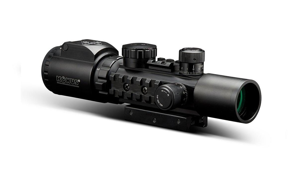 KONUSPRO AS34 Rifle Scope - 2-6x28mm 34mm SFP Engraved/Illum Mil-Dot Black Matte