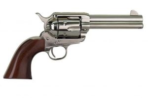 Cimarron Firearms Pistolero Nickel Handgun .22 LR 10rd Capacity 4.75" Barrel Wood Grips