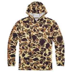 Browning Hooded Long Sleeve Tech Shirt Vintage Tan Camo XL