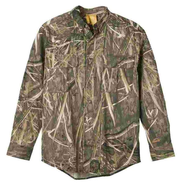 https3A2F2Fmedia.chattanoogashooting.com2Fimages2Fproduct2FQH30178059012FQH30178059.jpg Browning Wasatch-CB Shirt Button-Front 2 Pocket Mossy Oak Shadow Grass Habitat S