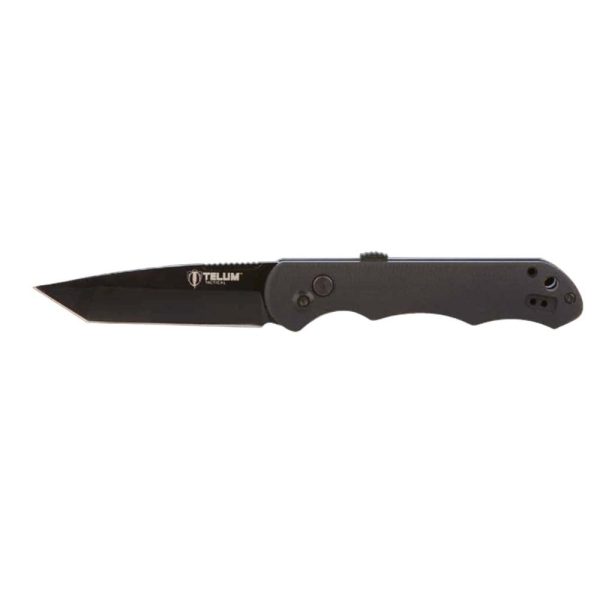 https3A2F2Fmedia.chattanoogashooting.com2Fimages2Fproduct2FRHTT30622FRHTT3062-1.jpg Telum Aftershock Tactical Automatic Knife 3-1/2" Tanto Blade Black