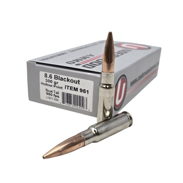 https3A2F2Fmedia.chattanoogashooting.com2Fimages2Fproduct2FUB9512FUW951__13074.jpg Underwood Subsonic Rifle Ammunition 8.6 Blackout 300gr HPBT 950 fps 20/ct