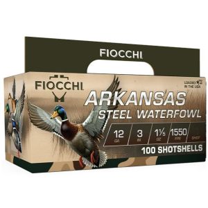 Fiocchi Arkansas Steel Waterfowl Shotshells 12ga 3" 1-1/5oz 1550 fps #4 100/ct