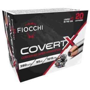 Fiocchi CovertX Handgun Ammunition .380 Auto 95gr JHP 1025 fps 20/ct