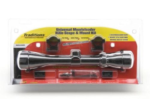 https3A2F2Fmedia.chattanoogashooting.com2Fimages2Fproduct2FYLA11712FYLA1171.jpg Traditions Muzzleloader Rifle Scope and Mount Kit 3-9x40 Matte Scope Medium Rings and Two-Piece Base A1171