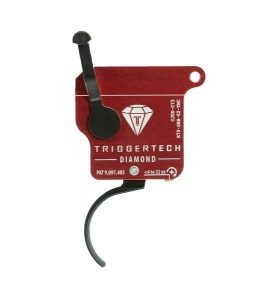 TriggerTech Rem Clone (NO BOLT STOP) Black Diamond Curved Trigger Single Stage Adjustable Black/Red