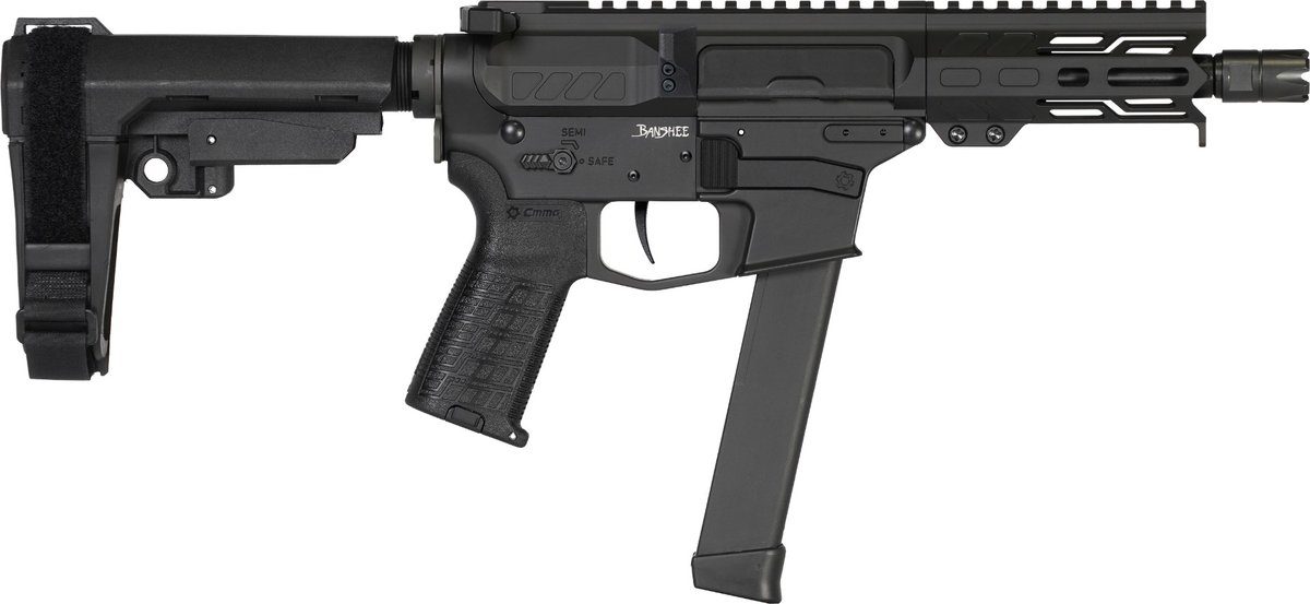CMMG Banshee MkGs Pistol - Black | 9mm | 5" Barrel | 4" M-LOK Handguard | SBA3 Arm Brace