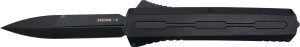 Zastava A7 OTF Knife - Tactical Black Wood | S35VN Spear Point Blade