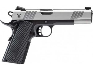 Bersa B1911 Pistol - Brushed Stainless | .45 ACP | 5" Barrel | 8rd | Black Frame