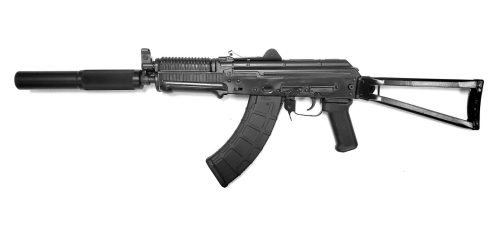 https3A2F2Fwww.2ndamendmentwholesale.com2Fmedia2Fcatalog2Fproduct2Fr2Fa2Frak102krinkcan_1.jpg Riley Defense RAK47 Krink AK-47 Rifle - Black | 7.62x39 | 16" Barrel | Pinned and Welded Muzzle Extension | Polymer Furniture