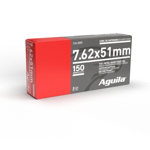 AGUILA 7.62 X 51MM 150GR FMJBT 20RD BX 25 BXS PER CS