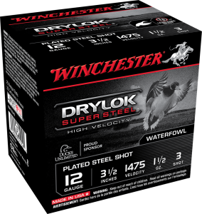 WINCHESTER DRYLOK SPR STEEL HV 12G 3-1/2" #3  1-1/2 OZ 25/250