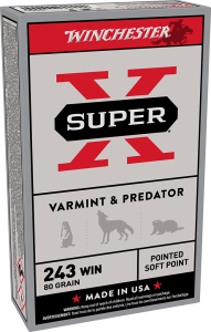 WINCHESTER SUPER X POWER POINT 243WIN 80GR PSP 20RD BX 200RD CASE