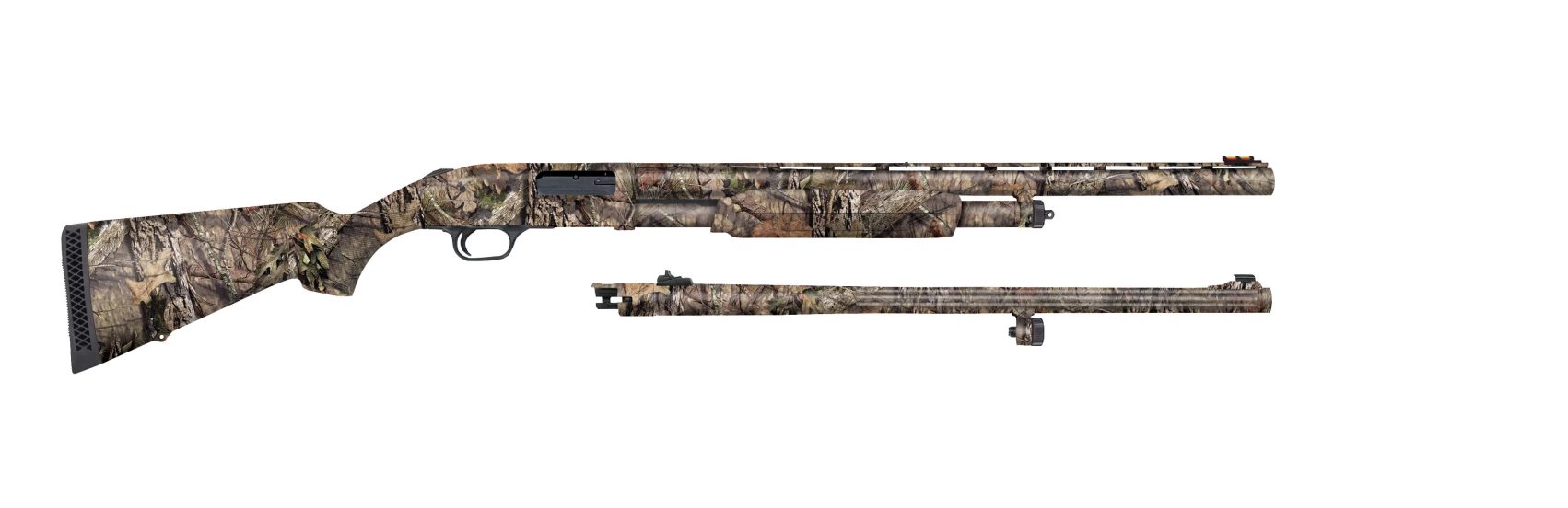 MOSSBERG 500 TURKEY/DEER COMBO 12G PUMP 3" CHAMBER 24" VR/24" SLUG BBL, MO BRK UP, 5+1
