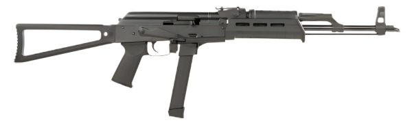 image-full-7989-2a7ef4536fc89c4eb23359e7d6e7ac6e.jpg CENTURY ARMS WASR MC10 9MM RIFLE 17.5" BLACK, TRIANGLE STOCK, 1-33RD GLOCK MAG