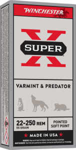 WINCHESTER SUPER X 22-250 55GR PSP 20RD BX 200RD CASE