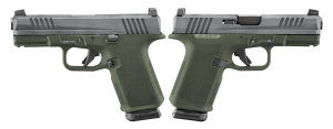 RUGER RXM 9MM PISTOL 4" CRUSHED SILVER BATTLE WORN/GREEN O.R. 2-15RD MAGS - ORION EXCLUSIVE