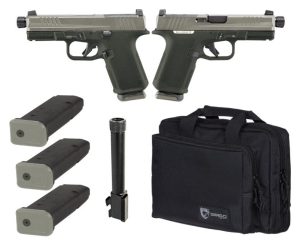 RUGER RXM TACTICAL BUNDLE 9MM PISTOL 4" THREADED, 2 TONE ODG O.R. RANGE BAG, 3-15RD MAGS