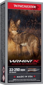 WINCHESTER 22-250 REM VARMINTX XP 55 GR 20 RD/BX 10 BX/CS